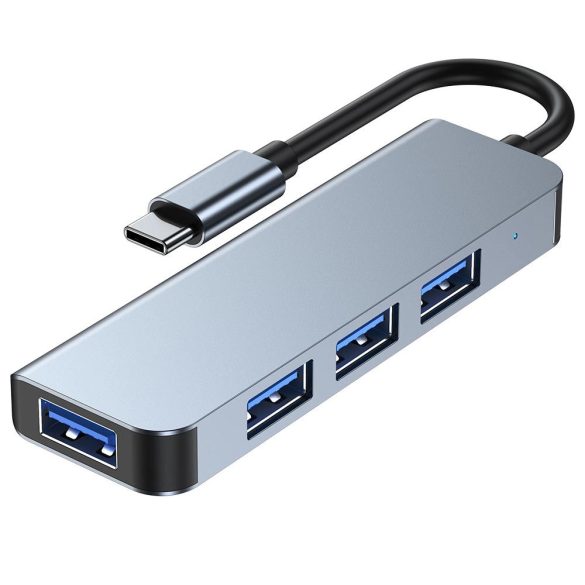 Tech-Protect V1 4 az 1-ben USB Hub USB-C - 3x USB-A 2.0 / USB-A 3.0 - szürke