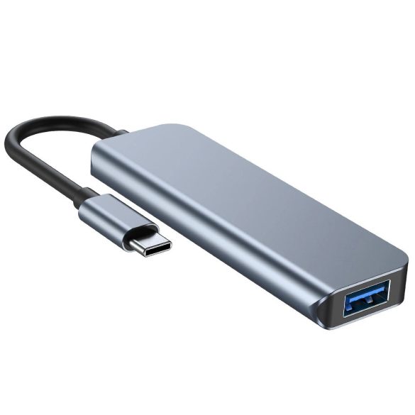 Tech-Protect V1 4 az 1-ben USB Hub USB-C - 3x USB-A 2.0 / USB-A 3.0 - szürke