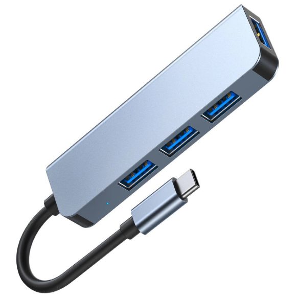 Tech-Protect V1 4 az 1-ben USB Hub USB-C - 3x USB-A 2.0 / USB-A 3.0 - szürke