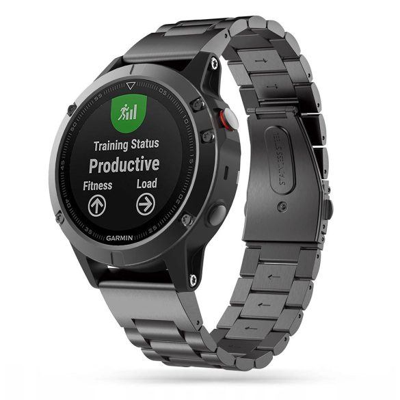 Tech-Protect Stainless csereszíj Garmin Fenix 5 / Garmin Fenix 6 / Garmin Fenix 6 Pro / Garmin Fenix 7 - fekete