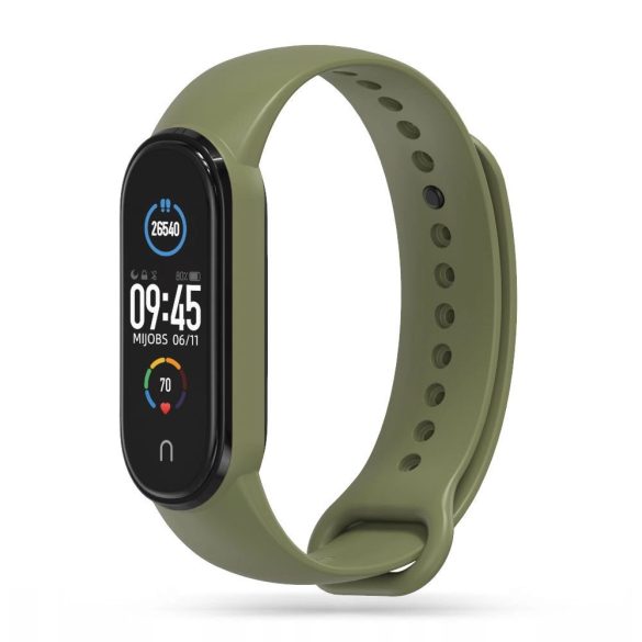 Tech-Protect IconBand csereszíj Xiaomi Mi Band 5 / Xiaomi Mi Band 6 / Xiaomi Mi Band 7 / Xiaomi Mi Band 7 NFC - olívazöld