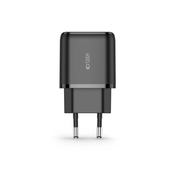 Tech-Protect C20W hálózati töltő 1xUSB-A és 1xUSB-C csatlakozással 20W PD QC - fekete