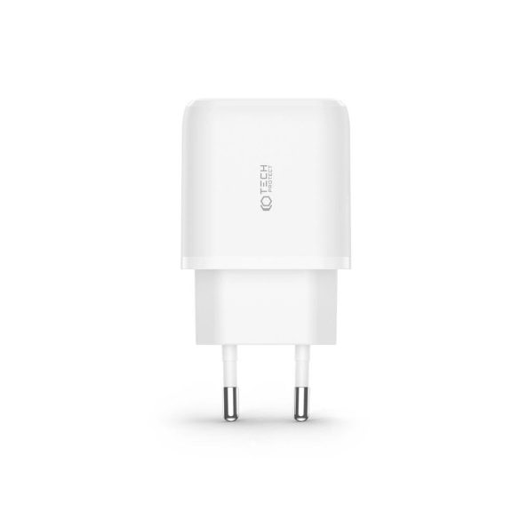 Tech-Protect C20W hálózati töltő 1xUSB-A és 1xUSB-C csatlakozással 20W PD QC - fehér