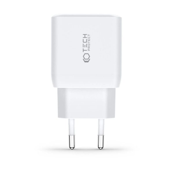 Tech-Protect C35W-2 hálózati töltő 2xUSB-C csatlakozással 35W PD - fekete