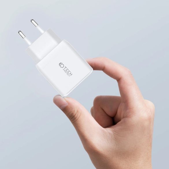 Tech-Protect C35W-2 hálózati töltő 2xUSB-C csatlakozással 35W PD - fekete