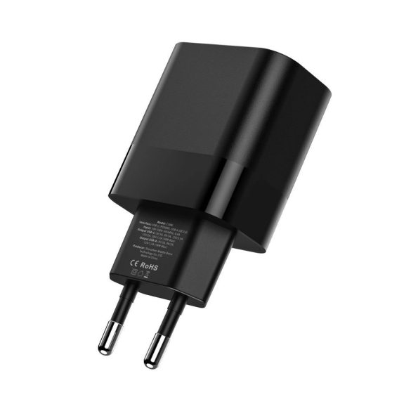 Tech-Protect C30W hálózati töltő 1xUSB-A és 1xUSB-C csatlakozással 30W PD QC - fekete