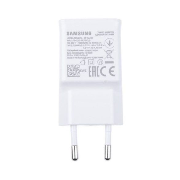 Samsung gyári töltő 1xUSB-A csatlakozóval 2A [EP-TA200EWE/GH44-03049A] fehér