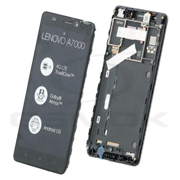 LCD + Touch Pad Teljes Lenovo A7000 Fekete tok 5D68C01161 Eredeti szervizcsomag