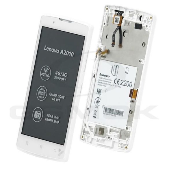 LCD + Touch Pad Teljes Lenovo A2010 fehér tok 5D68C02933 Eredeti szervizcsomag