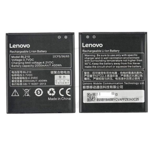Akkumulátor Lenovo A536 / A606 / S650 / S820 BL210 5B19A6MYCV 2000MAH Eredeti