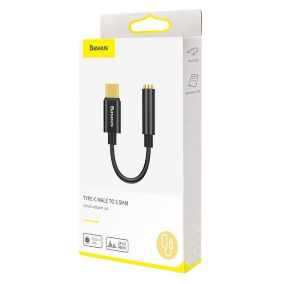 Adapter Audio USB-C a Minijack 3,5 mm-es baseus L54 Catl54-01 fekete