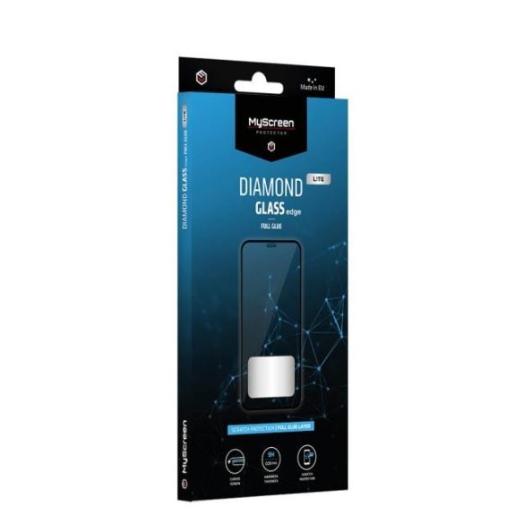 Samsung A226 Galaxy A22 5G - Myscreen Diamond Glass Lite Edzett Üveg Szélén Teljes Ragasztás Fekete Kijelzőfólia