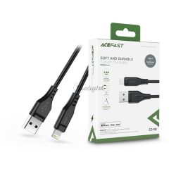   ACEFAST USB-A - Lightning töltő- és adatkábel 1,2 m-es vezetékkel - 5V/2,4A - ACEFAST C3-02 Acewire Charging Data Cable - fekete (Apple MFI engedélyes)