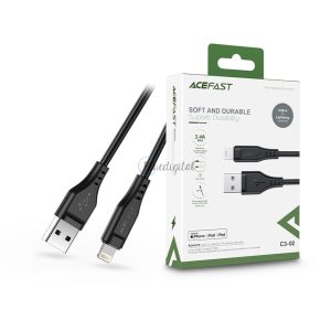 ACEFAST USB-A - Lightning töltő- és adatkábel 1,2 m-es vezetékkel - 5V/2,4A - ACEFAST C3-02 Acewire Charging Data Cable - fekete (Apple MFI engedélyes)