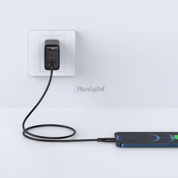 ACEFAST USB-A - Lightning töltő- és adatkábel 1,2 m-es vezetékkel - 5V/2,4A - ACEFAST C3-02 Acewire Charging Data Cable - fekete (Apple MFI engedélyes)