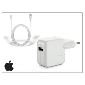 Apple iPhone Lightning USB hálózati töltő adapter + lightning adatkábel - 5V/2,1A - MB051ZM/A + MD818ZM/A (ECO csomagolás)