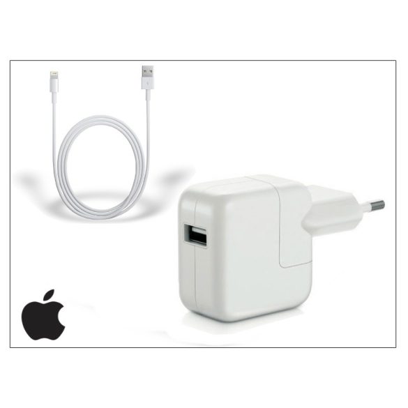 Apple iPhone Lightning USB hálózati töltő adapter + lightning adatkábel - 5V/2,1A - MB051ZM/A + MD818ZM/A (ECO csomagolás)