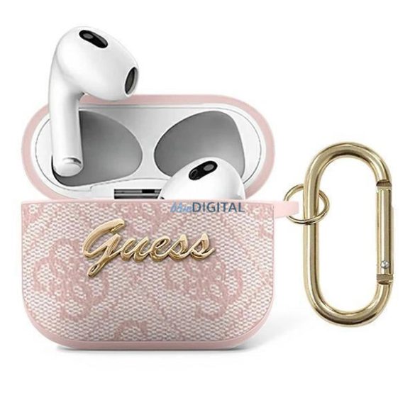 Guess GUA34GSMP AirPods 3 tok rózsaszín 4G Script Metal Collection