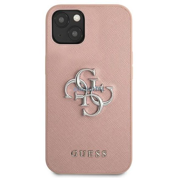 Guess GUHCP13SSA4GSPI IPHONE 13 MINI 5,4 "Rózsaszín / Rózsaszín tok Safiano 4G Metal Logo