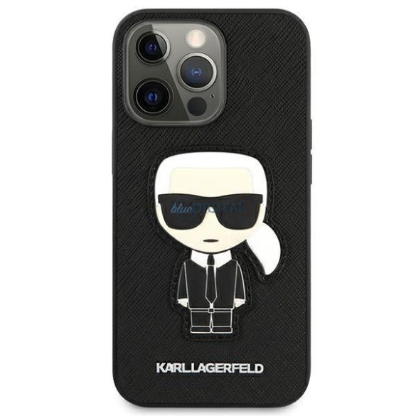 Karl Lagerfeld Klhcp13xokpk iPhone 13 Pro max 6,7 "fekete tok Safiano Ikonik Karl Patch