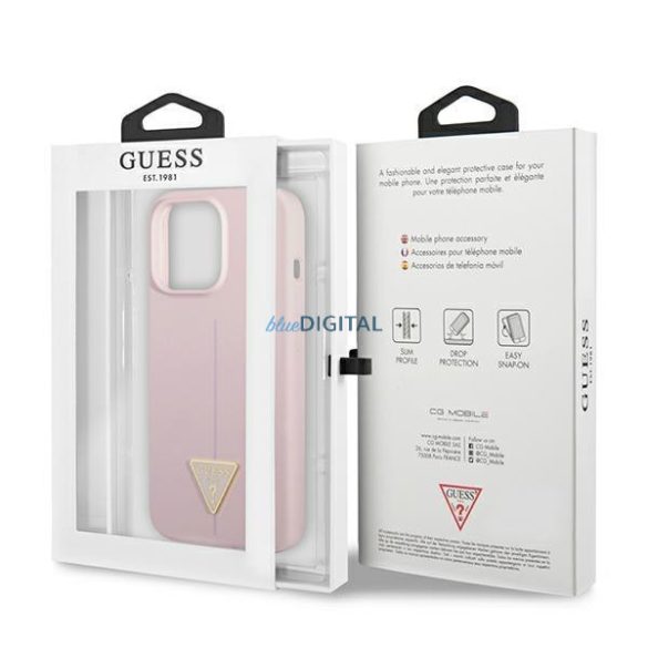 Guess GUHCP13XSLTGU iPhone 13 Pro Max 6,7" lila keménytok szilikon háromszög