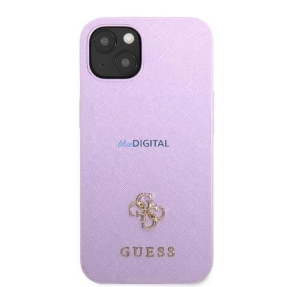 Guess GUHCP13MPS4MU iPhone 13 6.1" lila keménytok Saffiano 4G kis fém logóval