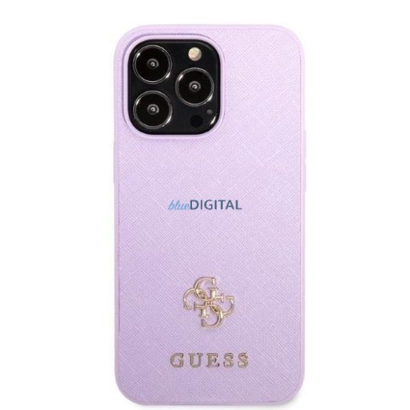 Guess GUHCP13LPS4MU iPhone 13 Pro / 13 6.1" lila keménytok Saffiano 4G kis fém logóval