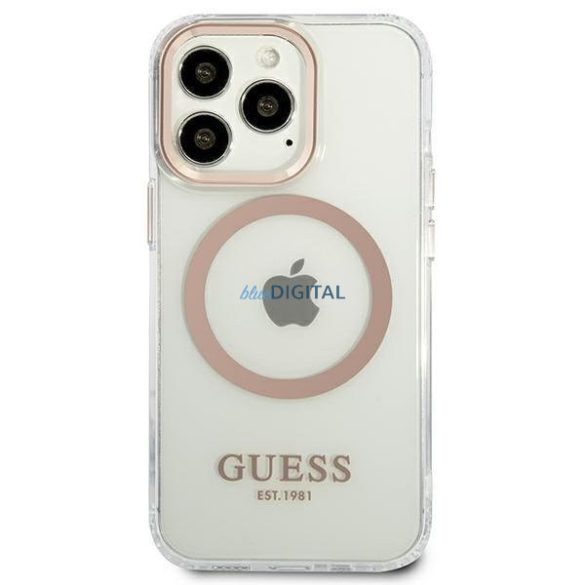 Guess GUHMP13XHTRMD iPhone 13 Pro Max 6.7 "arany kemény tok fém kontúr Magsafe