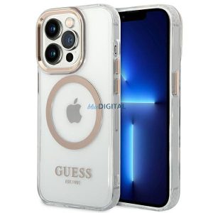 Guess GUHMP14XHTRMD iPhone 14 Pro Max 6.7 "arany kemény tok fém kontúr Magsafe