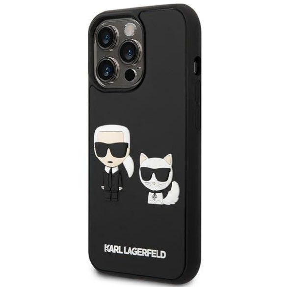 Karl Lagerfeld KLHCP14X3DRKCK iPhone 14 Pro Max 6,7" fekete kemény tok Karl&Choupette Ikonik 3D