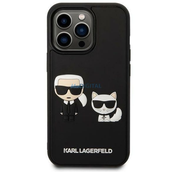 Karl Lagerfeld KLHCP14X3DRKCK iPhone 14 Pro Max 6,7" fekete kemény tok Karl&Choupette Ikonik 3D