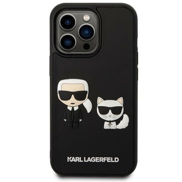 Karl Lagerfeld KLHCP14X3DRKCK iPhone 14 Pro Max 6,7" fekete kemény tok Karl&Choupette Ikonik 3D