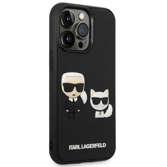 Karl Lagerfeld KLHCP14X3DRKCK iPhone 14 Pro Max 6,7" fekete kemény tok Karl&Choupette Ikonik 3D