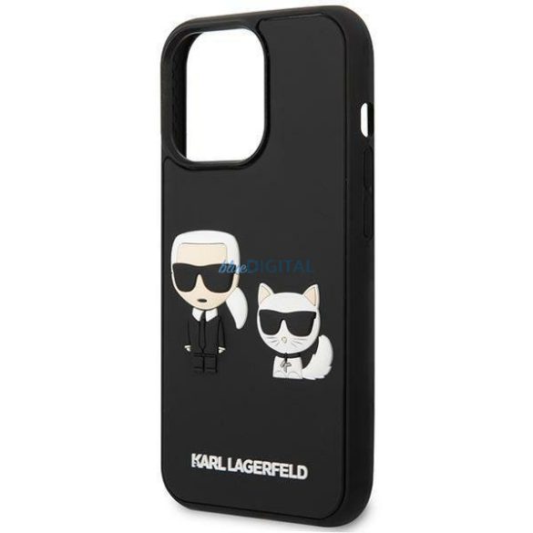 Karl Lagerfeld KLHCP14X3DRKCK iPhone 14 Pro Max 6,7" fekete kemény tok Karl&Choupette Ikonik 3D