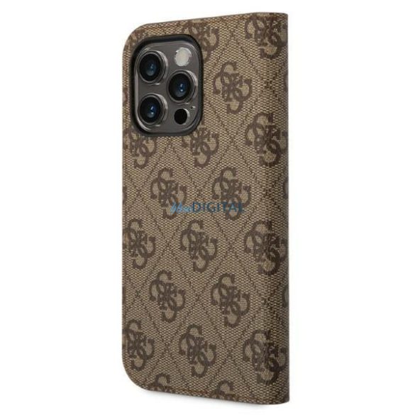 Guess GUBKP14LHG4SHW iPhone 14 Pro 6.1 "barna könyv 4G szüreti arany logóval