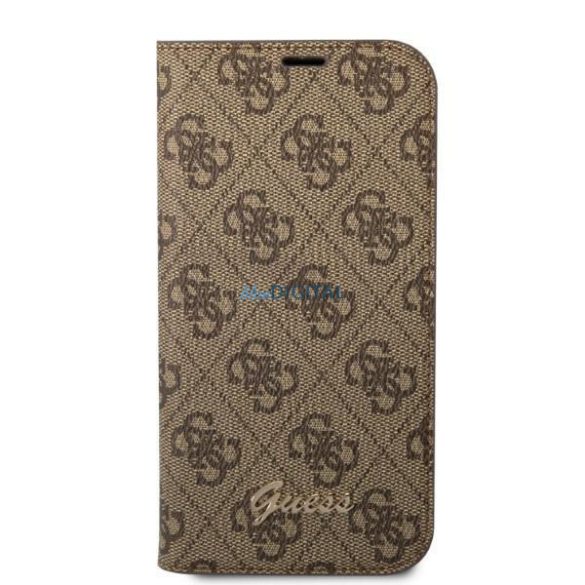 Guess GUBKP14LHG4SHW iPhone 14 Pro 6.1 "barna könyv 4G szüreti arany logóval