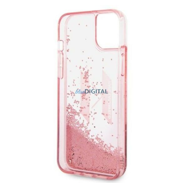 Karl Lagerfeld KLHCP14MLBKLCP iPhone 14 Plus 6,7" rózsaszín keménytok Liquid Glitter Nagy KL