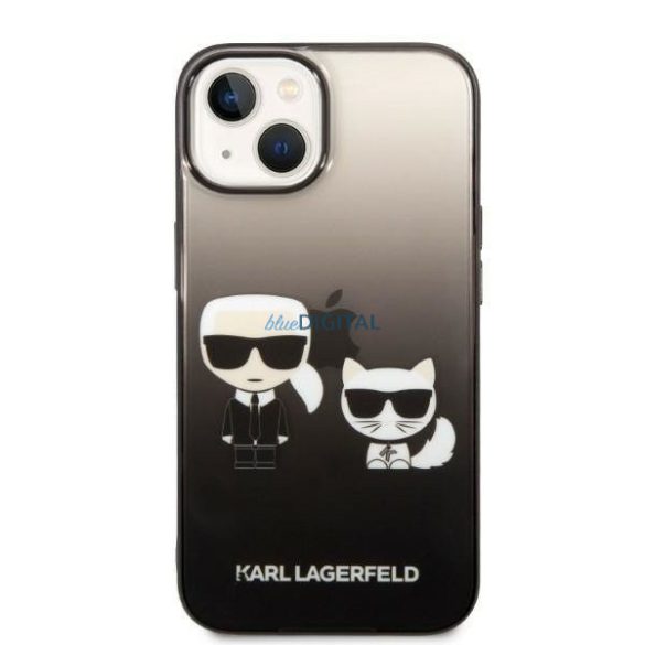 Karl Lagerfeld KLHCP14MTGKCK iPhone 14 Plus 6,7" keménytok fekete Gradient Ikonik Karl & Choupette