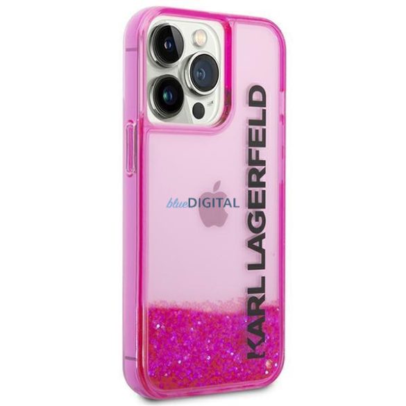 Karl Lagerfeld KLHCP14XLCKVF iPhone 14 Pro Max 6,7" rózsaszín keménytok Liquid Glitter Elong iPhone 14 Pro Max 6,7" rózsaszín keménytok