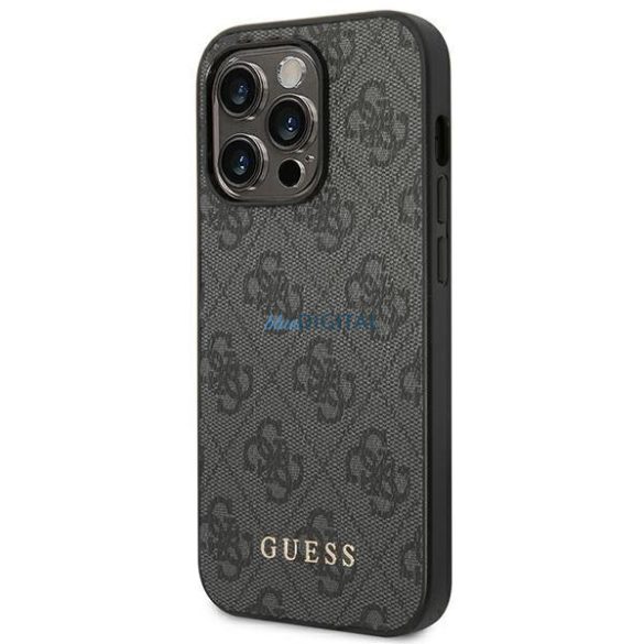 Guess GUHCP14XG4GFGR iPhone 14 Pro Max 6.7 "szürke kemény tok 4G fém arany logo