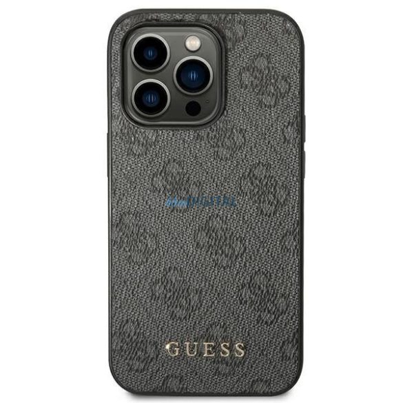 Guess GUHCP14XG4GFGR iPhone 14 Pro Max 6.7 "szürke kemény tok 4G fém arany logo