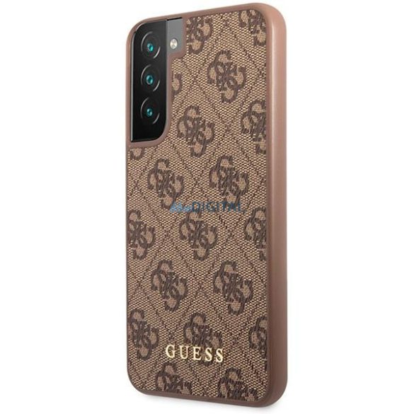 Guess GUHCS23SG4GFBR Samsung Galaxy S23 S911 barna keménytok 4G fém arany logó