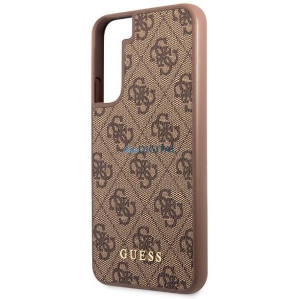 Guess GUHCS23SG4GFBR Samsung Galaxy S23 S911 barna keménytok 4G fém arany logó