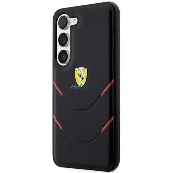 Ferrari FEHCS23MPBAK Samsung Galaxy S23+ S916 fekete keménytok forró bélyegzővonalak