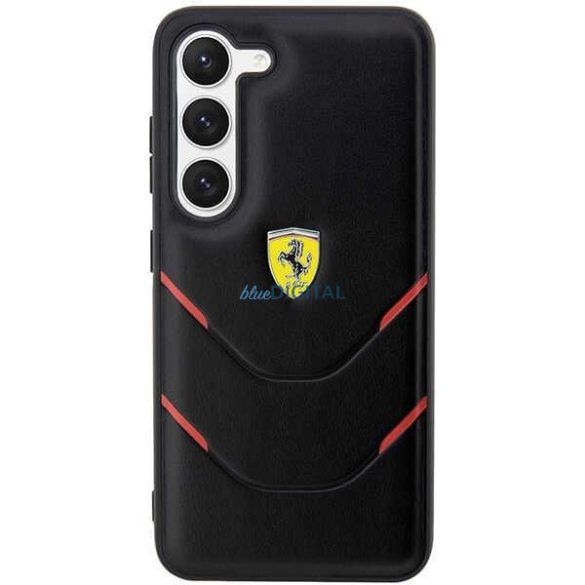 Ferrari FEHCS23MPBAK Samsung Galaxy S23+ S916 fekete keménytok forró bélyegzővonalak