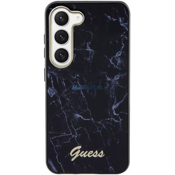 Guess GUHCS23SPCUMAK Samsung Galaxy S23 S911 fekete keménytok Márvány