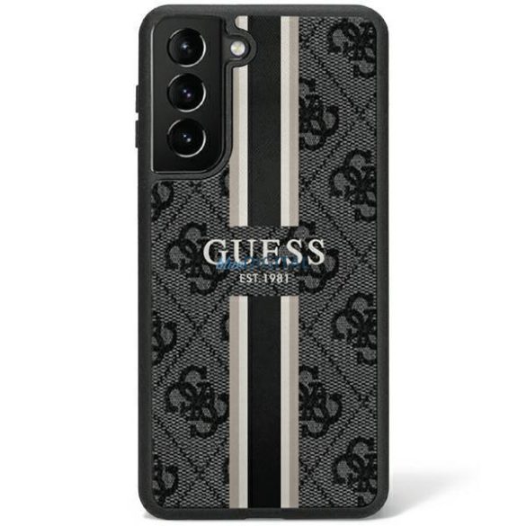 Guess GUHCS23LP4RPSK Samsung Galaxy S23 Ultra S918 fekete/fekete keménytok 4G nyomtatott csíkos 4G