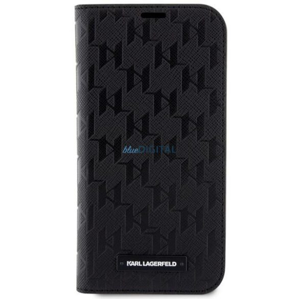 Karl Lagerfeld KLBKP14XSAKLHPK iPhone 14 Pro Max 6.7" könyvtok fekete Saffiano monogram