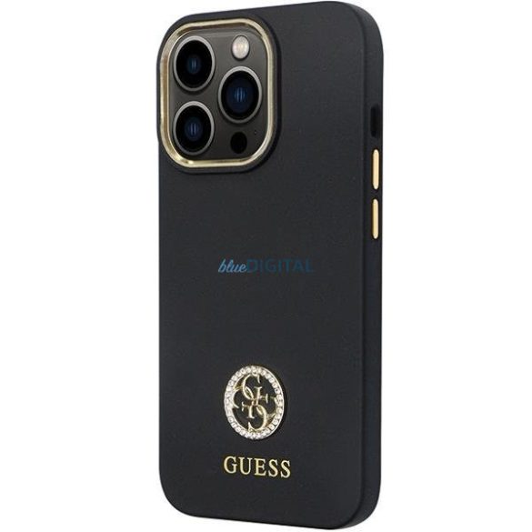 Guess GUHCP13LM4DGPK tok iPhone 13 Pro / 13 - fekete Szilikon Logo Strass 4G