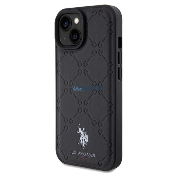 US Polo Assn. Yoke Pattern tok iPhone 15 / 14 / 13 - fekete